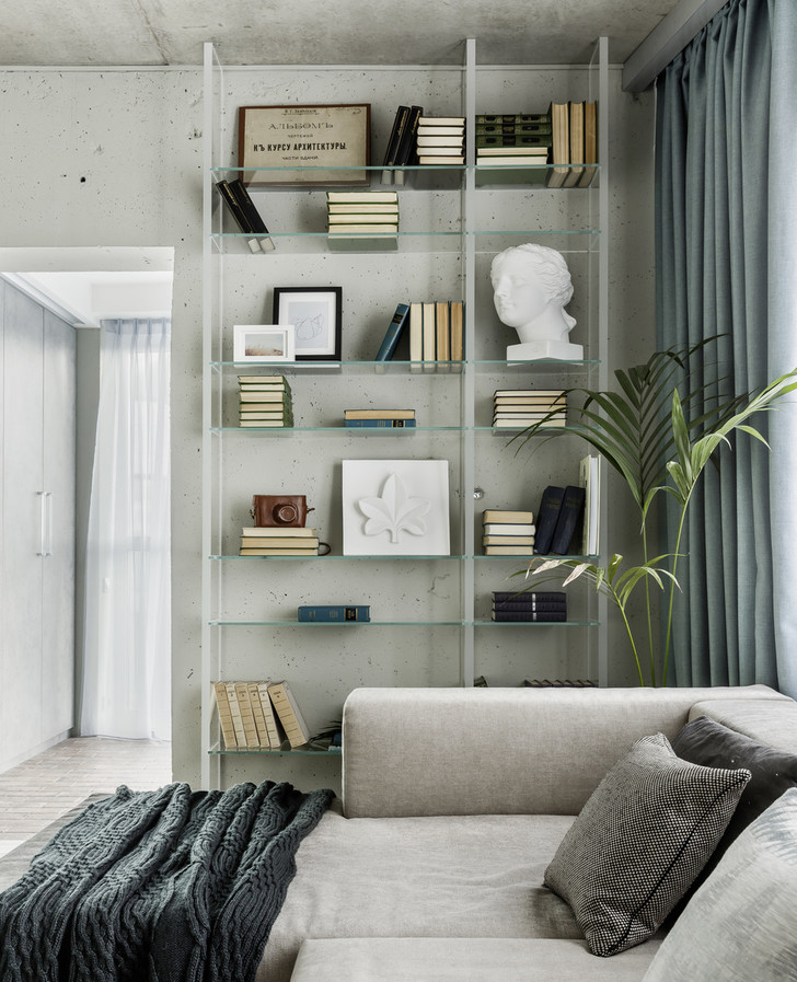 Стеллаж в гостиной: лучшие идеи и решения