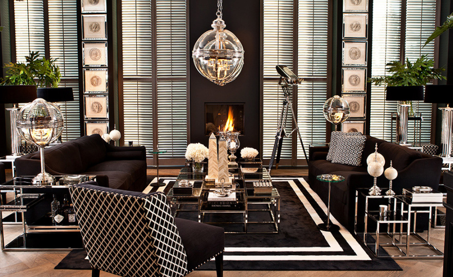 Светильники-шары в хай-тек интерьере