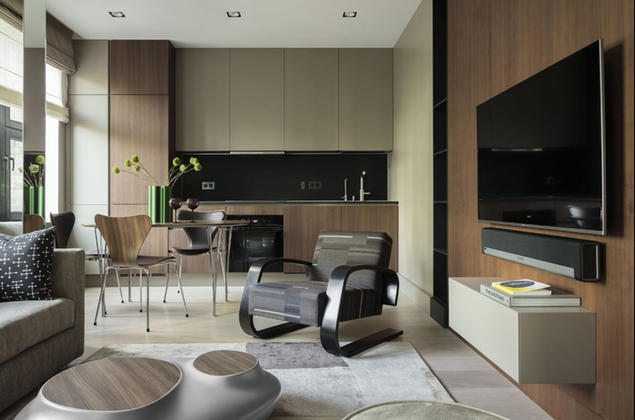 Стильная идея для кухни-столовой