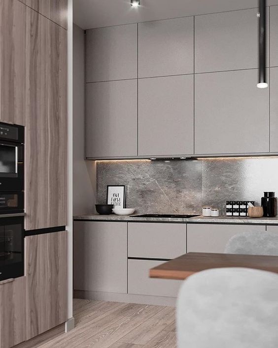 бежевый минималистичный гарнитур