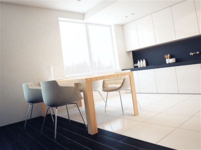 обеденная группа в минималистичном интерьере