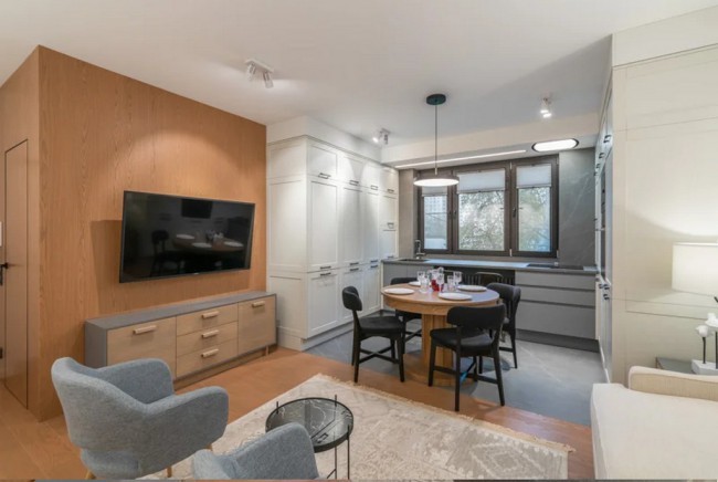 минималистичная кухня-гостиная