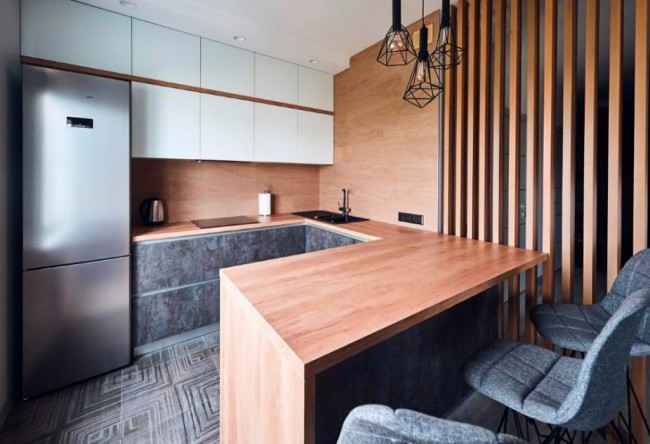 Фасады под бетон и деревянная столешница