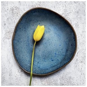 Синие тарелки для кухни