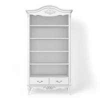 Стеллаж широкий Тиволи, Белый/Патина Серебро