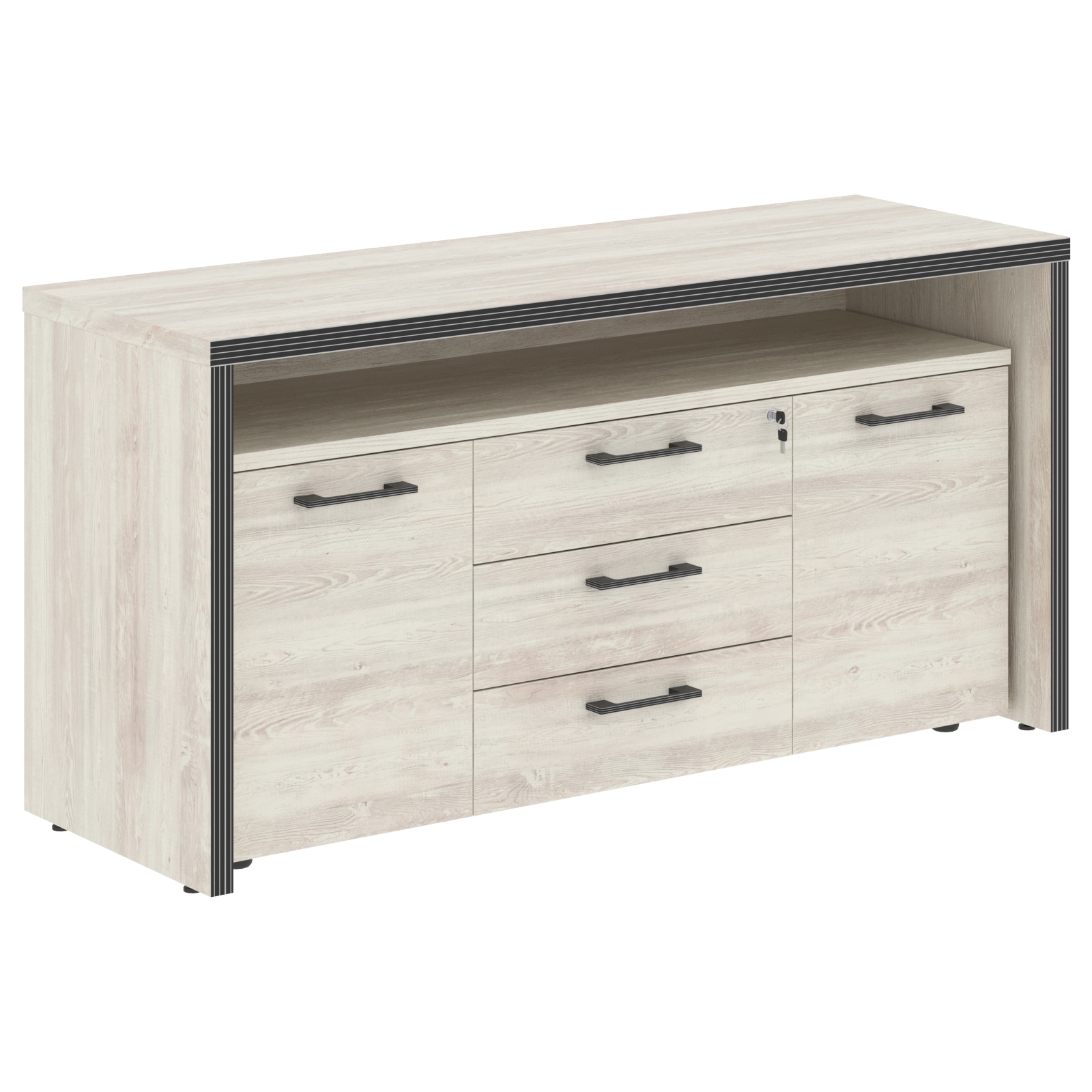 Тумба с фригобаром TTF-3D.1A Сосна Эдмонт 1640х550х800 TORR
