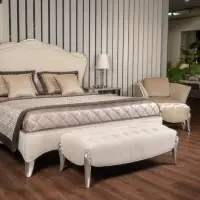 Банкетка отделка серебряное напыление, ткань Jeanie-02