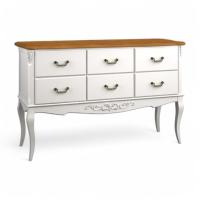 Консоль 6 ящиков Тиволи WOOD, Молочный/Ясень