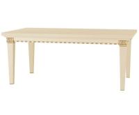 Стол прямоугольный раскладной 160 см Палермо, Молочный/Патина Золото со структурой дерева