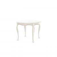 Стол круглый раскладной Неаполь, Молочный/Патина Золото без структуры дерева