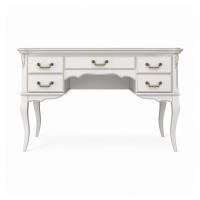 Стол письменный задняя стенка декор Тиволи, Молочный/Патина Золото