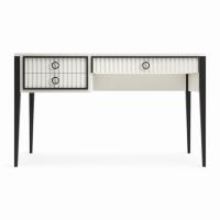 Стол письменный, фасад с фрезеровкой, Ницца, Молочный