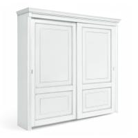 Шкаф Купе Неаполь, Белый/Патина Серебро без структуры дерева