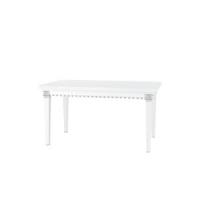 Стол прямоугольный раскладной 160 см Палермо, Белый/Патина серебро со структурой дерева