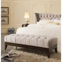 Банкетка отделка шпон вишни C, серебристо-серый велюр